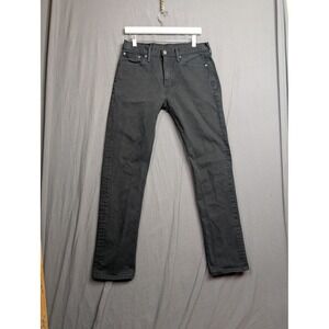 Levis 513 Slim Straight Jeans Mens 32x32 Black Denim